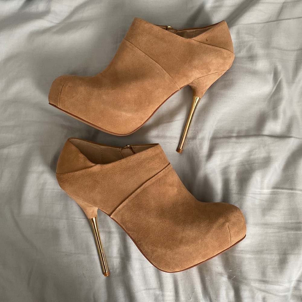 Obsession Rules Suede Metal Spike Leather Booties